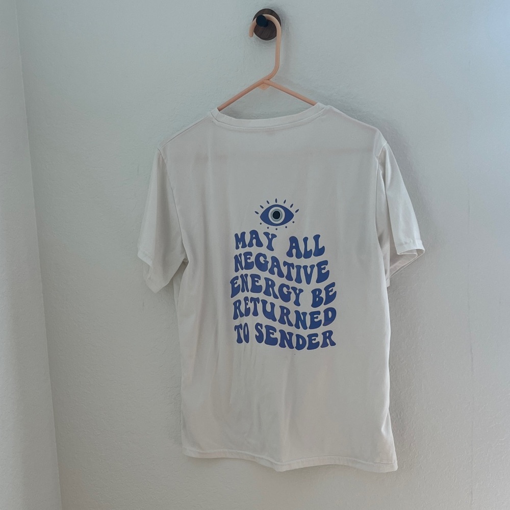 Amazon White Tee with Blue Graphic